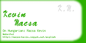 kevin macsa business card